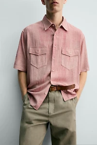 CHEMISE RELAXED FIT EFFET DÉLAVÉ