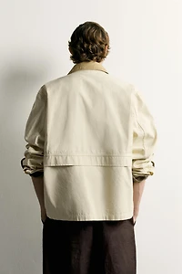 RELAXED FIT CONTRAST COLLAR JACKET