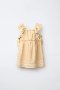 BOW LACE TRIM DRESS