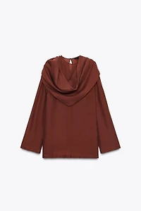 FLOWY BLOUSE WITH MULTI-POSITION SCARF ZW COLLECTION