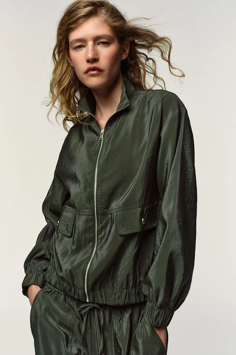 BLOUSON BOMBER À COL MONTANT