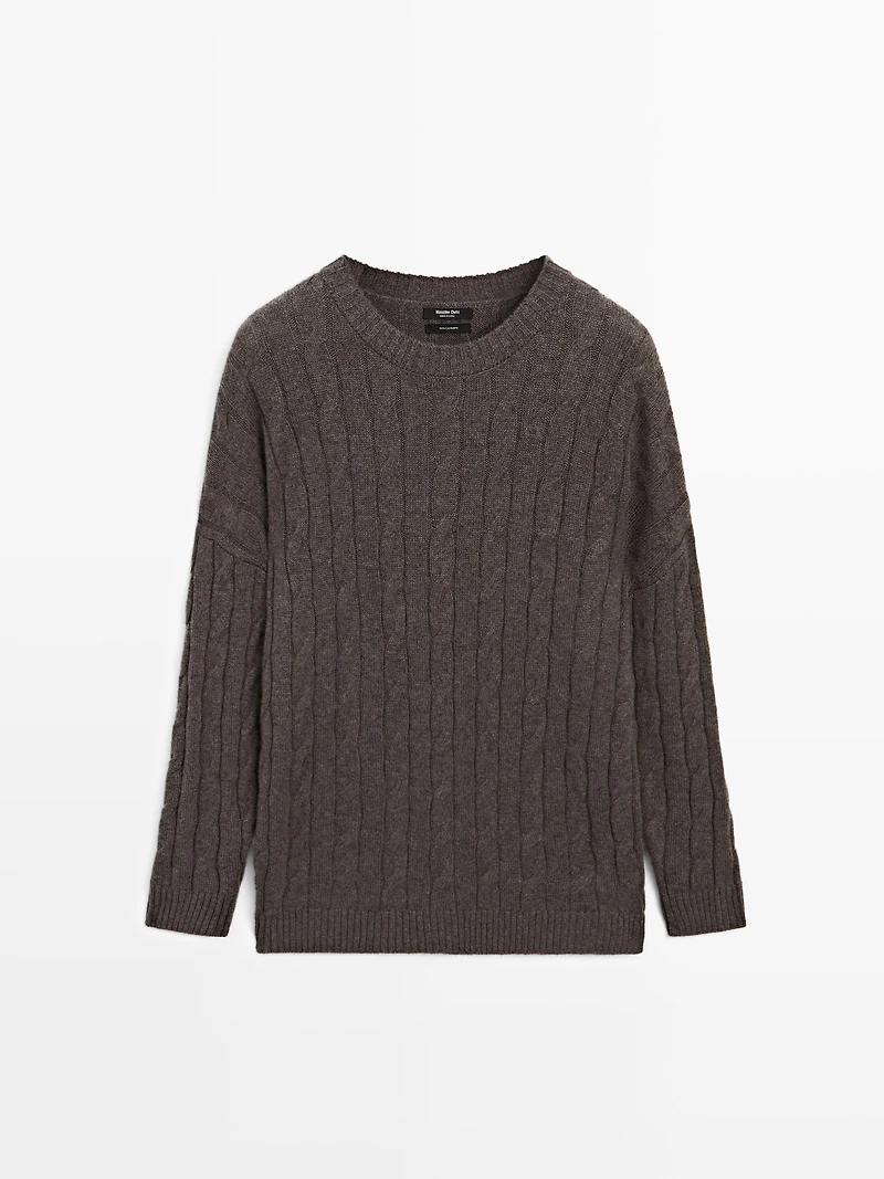 100% cashmere cable-knit sweater