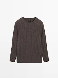 100% cashmere cable-knit sweater