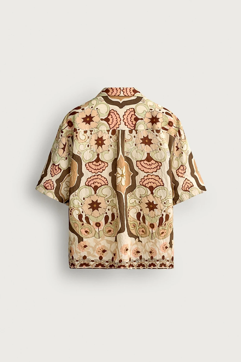 ABSTRACT PRINT FLOWY SHIRT