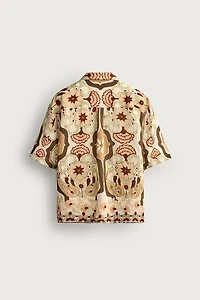 ABSTRACT PRINT FLOWY SHIRT