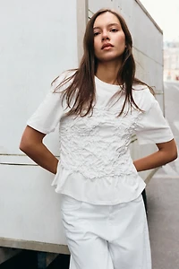 SHORT SLEEVE RUCHED TOP