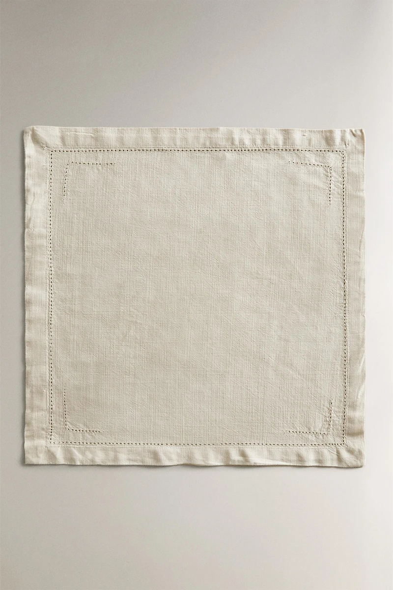 SET OF HEMSTITCHED COTTON NAPKINS (SET 2)