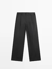 Darted cotton trousers