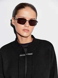 Veste en maille à col mao mélange de laine