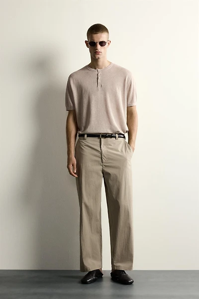 RELAXED FIT DARTED PANTS