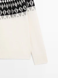 Pull en maille jacquard de laine mélangée