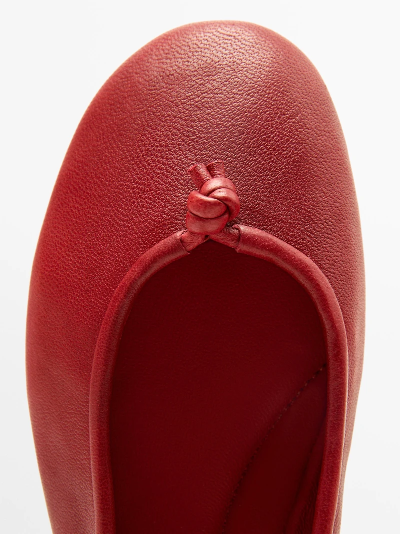 Ballerines en cuir avec nœud