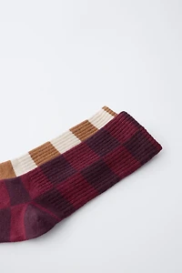 TWO-PACK OF CHECKERBOARD LONG SOCKS
