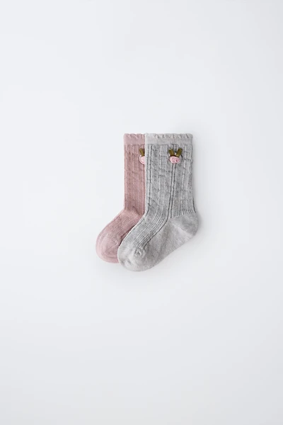 FLORAL CREW SOCKS TWO-PACK