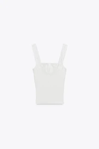 EMBROIDERED RIBBED TOP