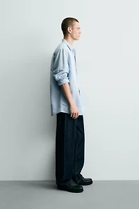 CHEMISE DENIM LIN/COTON