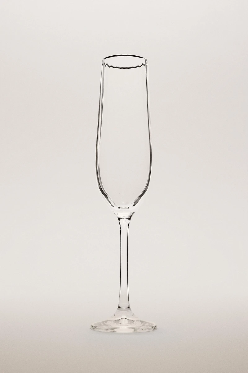 CHRISTMAS FLUTE GLASS WITH LINES