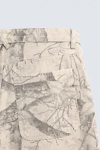 TREE PRINT BAGGY FIT SHORTS