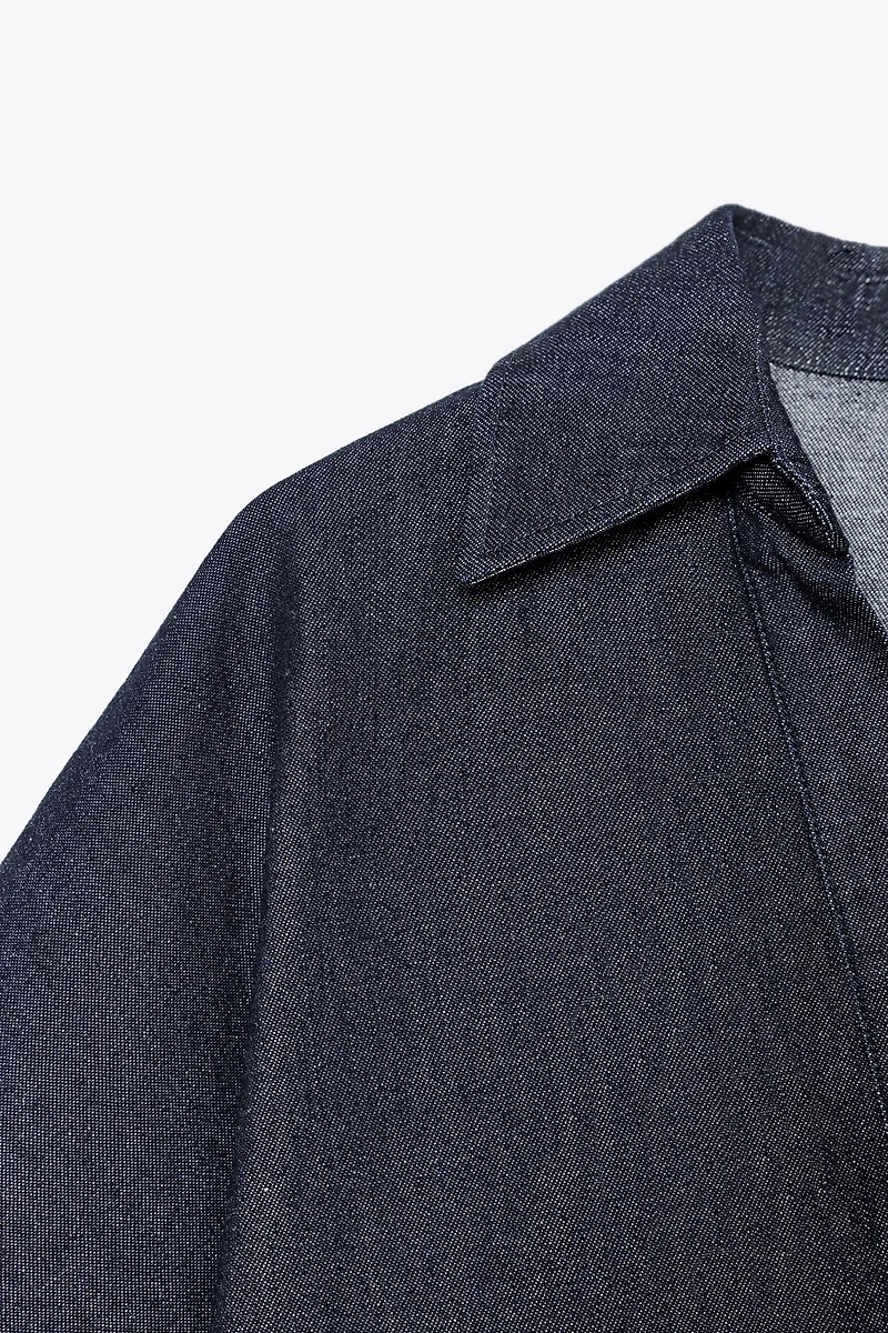 TRF DENIM POLO COLLAR SHIRT