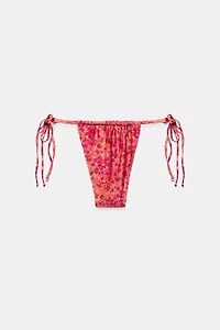 BAS DE BIKINI À IMPRIMÉ FLEURI ET NŒUDS