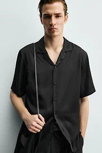 RELAXED FIT SATIN EFFECT SHIRT
