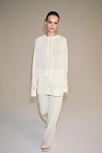 SEMI-SHEER FLOWY PANTS