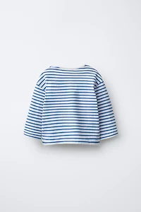 THREE-PACK OF STRIPED T-SHIRTS WITH EMBROIDERED TEXT