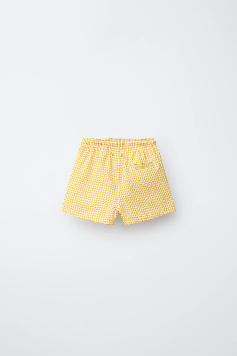 2-6 YEARS/ GINGHAM SWIM SHORTS