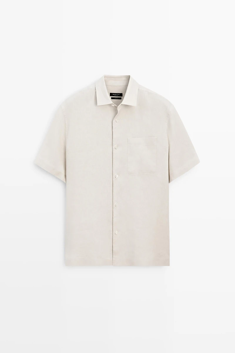 100% linen regular fit short sleeve shirt