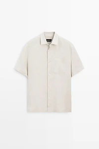 100% linen regular fit short sleeve shirt