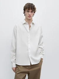 Chemise regular fit à rayures en coton mélang