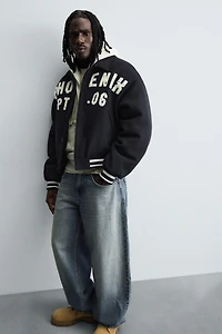 PATCHES QUILTED BOMBER JACKET