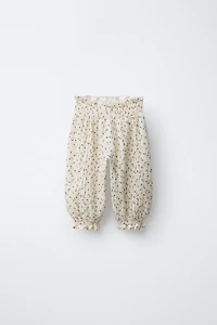 PANTALON BAGGY TEXTURÉ À FLEURS