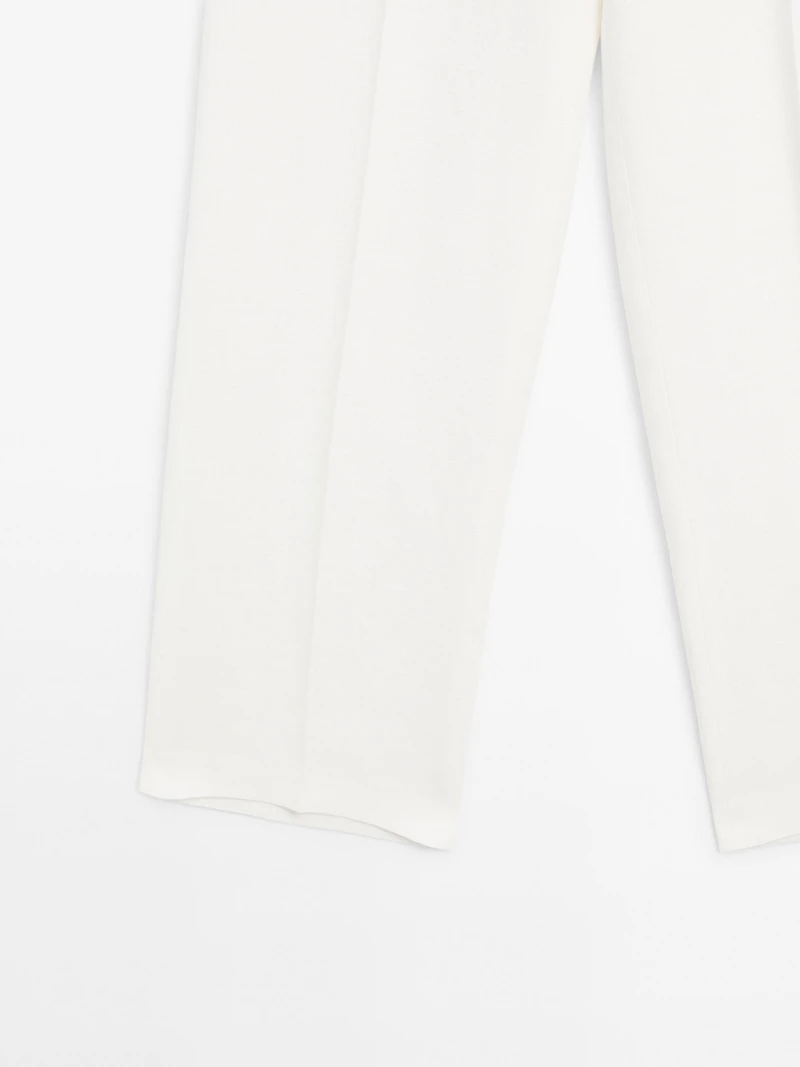 Pantalon de tailleur droit 100 % lin