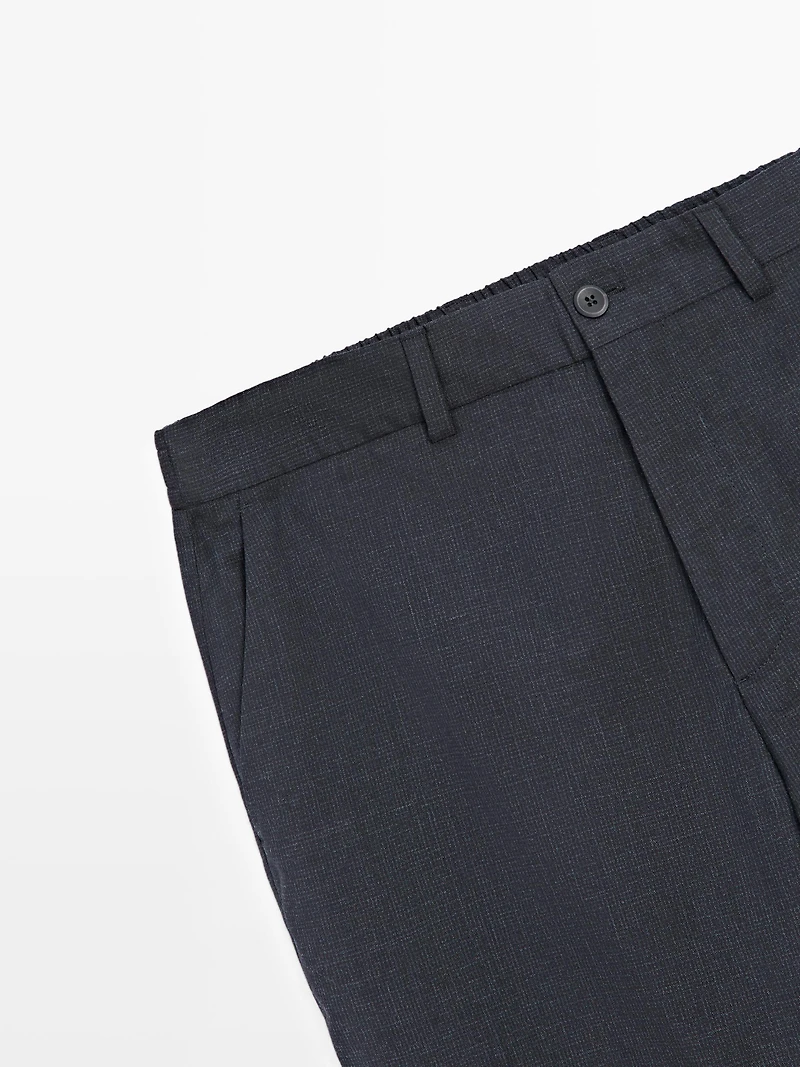 Wool houndstooth trousers