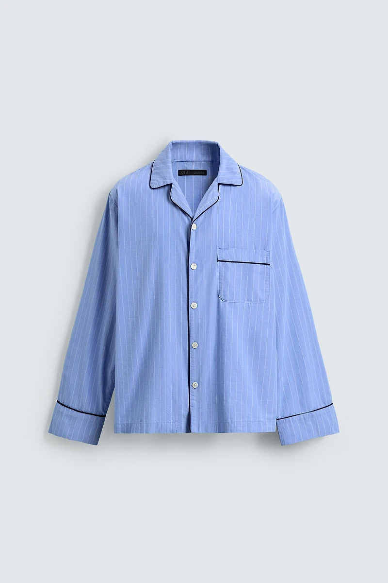 PAJAMA SET WITH CONTRAST PIPING