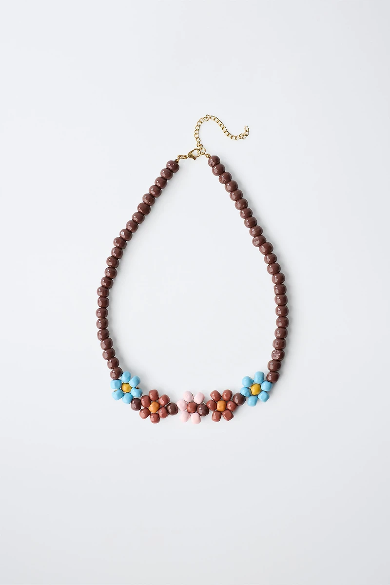 COLLIER FLEURS FANTAISIE