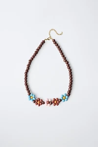 COLLIER FLEURS FANTAISIE