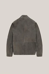 Suede leather overshirt with stand collar - LIMITED EDITION