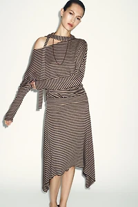 ASYMMETRIC STRIPED SKIRT