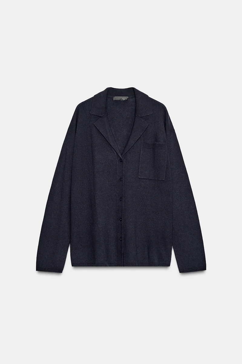 100% EXTRA SOFT OVERSIZED WOOL POLO JACKET