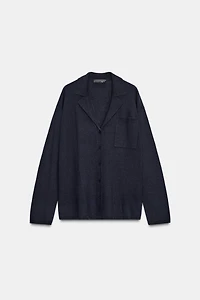 100% EXTRA SOFT OVERSIZED WOOL POLO JACKET