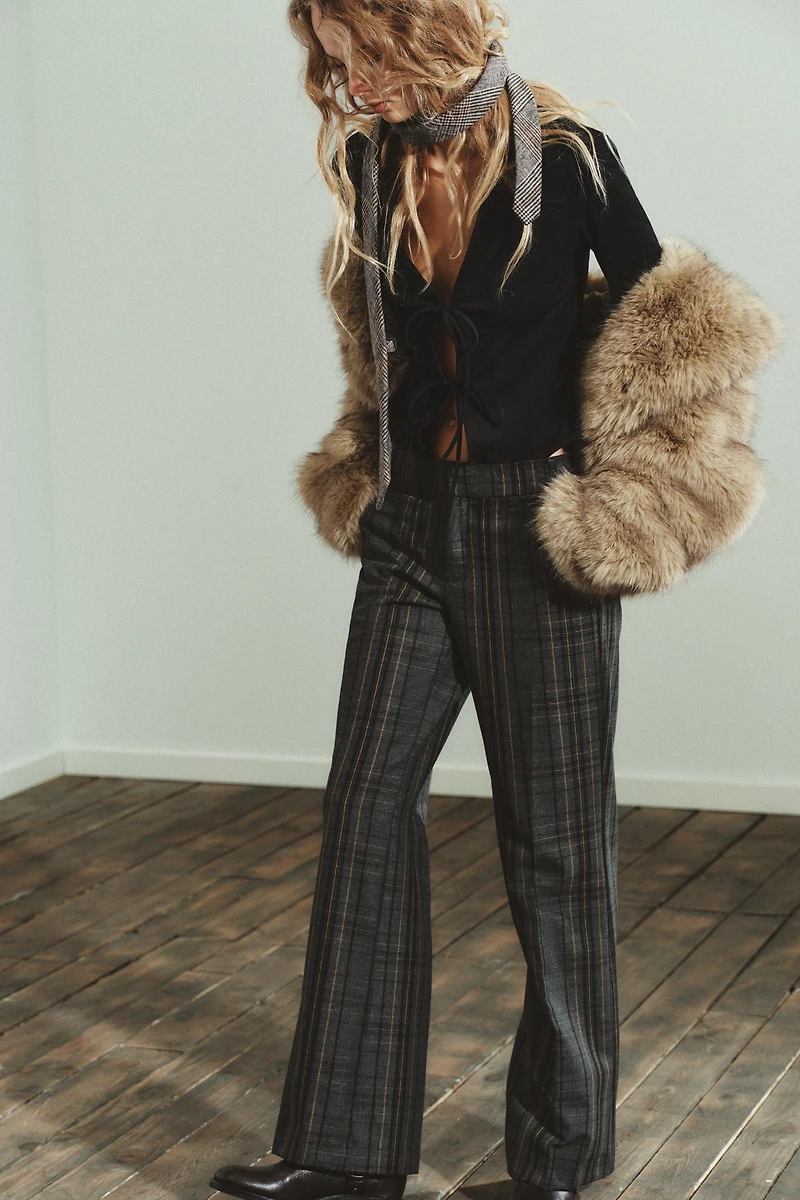 CHEMISE EFFET DAIM À LIENS