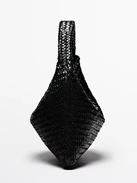 Braided nappa leather shopper bag