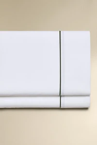 DUVET COVER FLAT SHEET WITH PIQUÉ PIPING