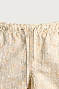 PAISLEY MID-LENGTH SWIM TRUNKS