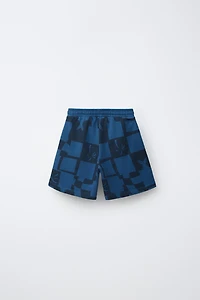 CHECKERED PLUSH SHORTS