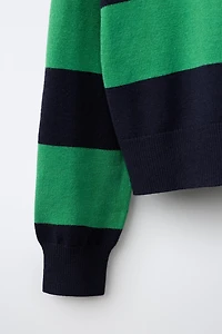 PULL À RAYURES COL POLO