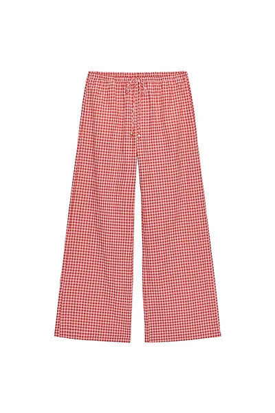 GINGHAM WIDE LEG PANTS