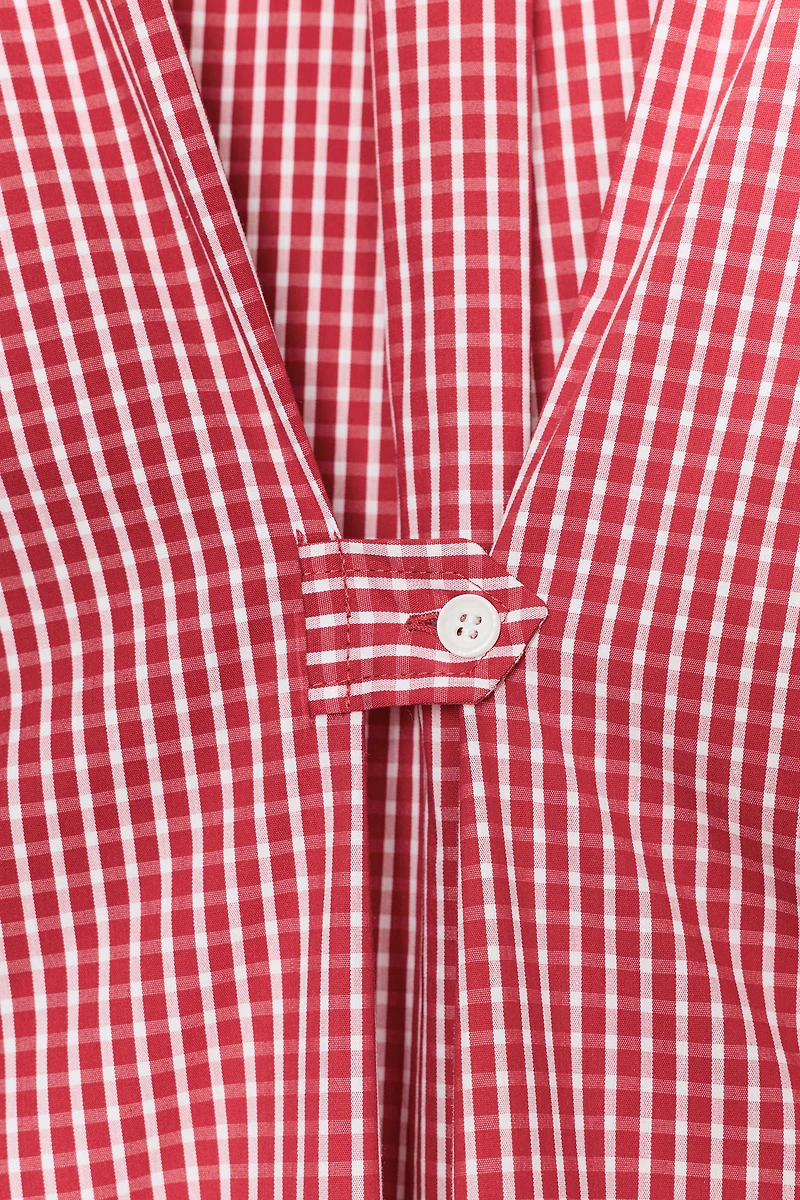 CHEMISE OVERSIZE EN POPELINE À CARREAUX